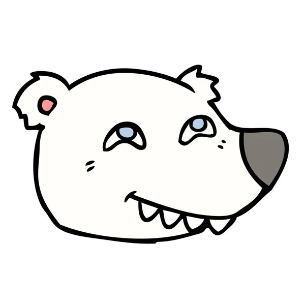 Dibujos Animados Cara Oso Polar — Vector de stock