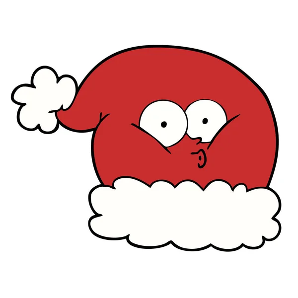 Cartoon Christmas Santa Hat — Stock vektor