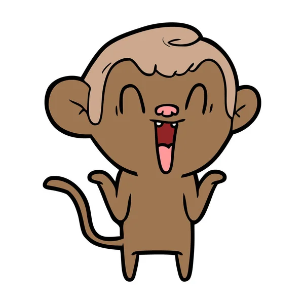 ベクトル漫画笑う猿のイラスト — ストックベクタ