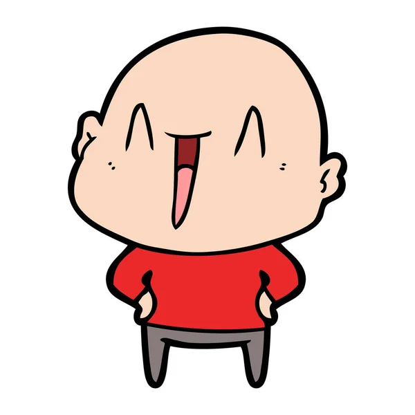 Feliz Cartoon Homem Careca — Vetor de Stock