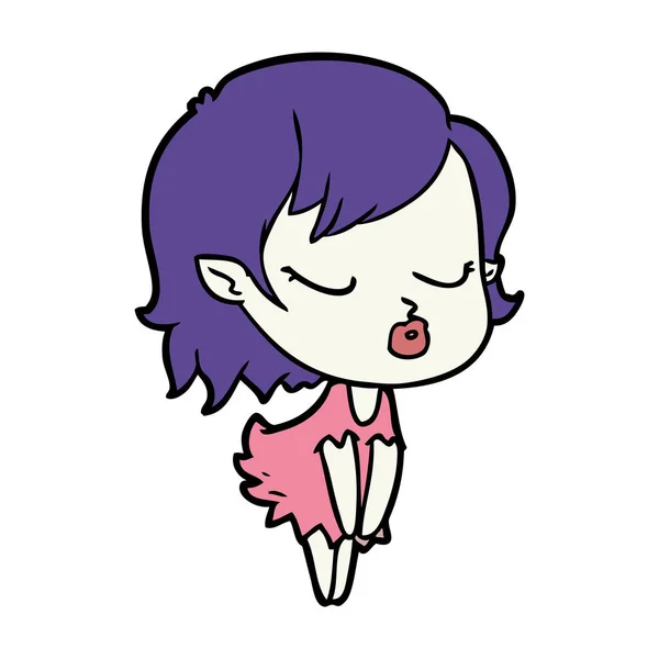 可爱的卡通吸血鬼女孩 — 图库矢量图片