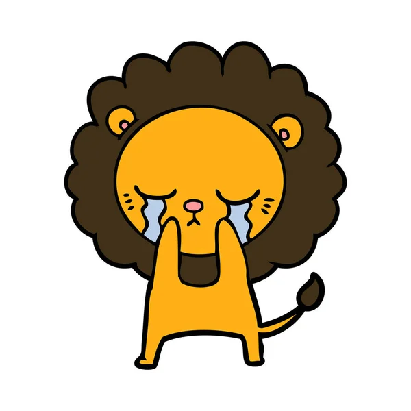 Εικονογράφηση Διάνυσμα Κλάμα Καρτούν Lion — Διανυσματικό Αρχείο