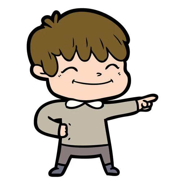 Vektorillustration Cartoon Happy Boy — Stock vektor