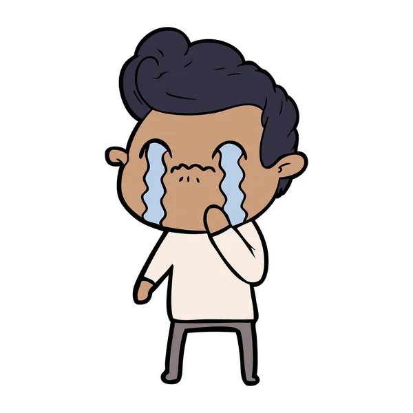 Vector Ilustración Dibujos Animados Hombre Llorando — Vector de stock