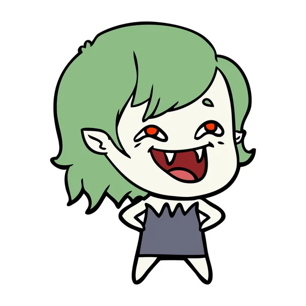 Dessin Animé Rire Vampire Fille — Image vectorielle