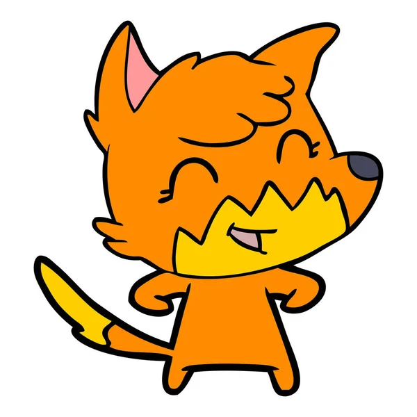 快乐卡通狐狸的矢量插图 — 图库矢量图片