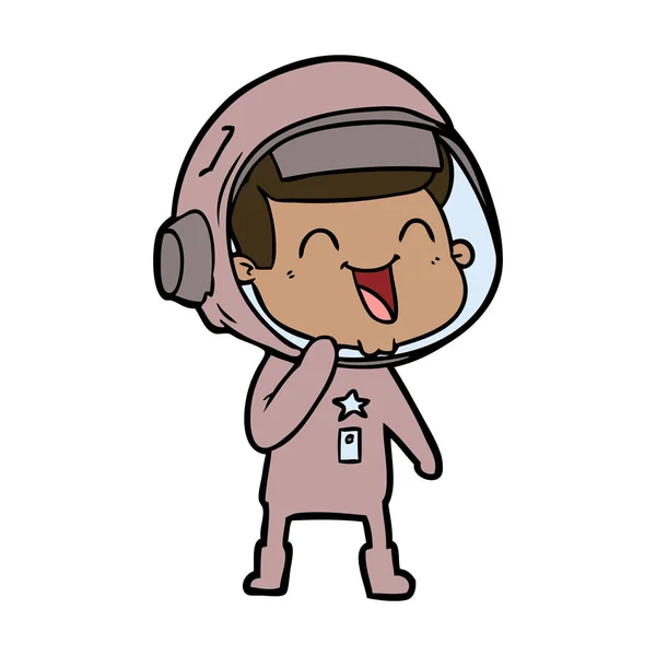 幸せな漫画宇宙飛行士のベクトル イラスト — ストックベクタ