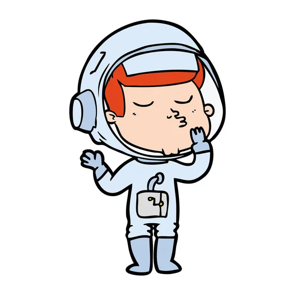 Vector Illustration Cartoon Confident Astronaut — Stock Vector