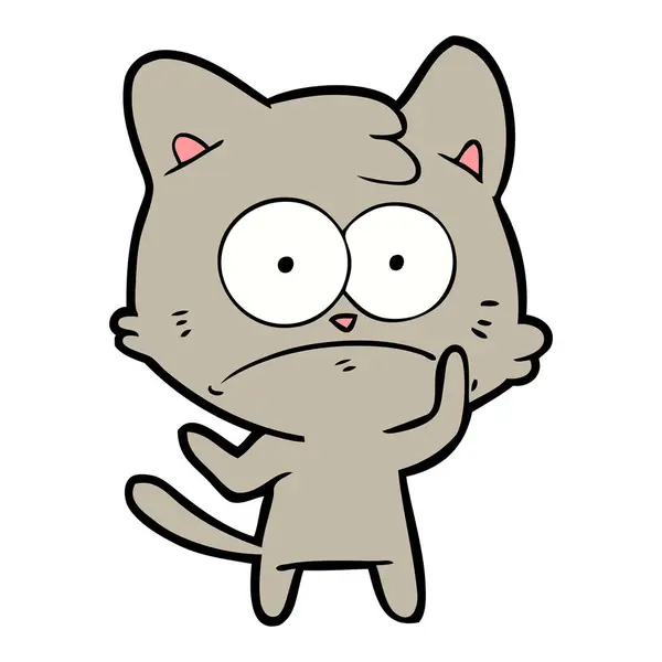 Vector Ilustración Dibujos Animados Gato Nervioso — Archivo Imágenes Vectoriales