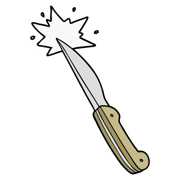Cartoon Sharp Kitchen Knife — Stock Vector
