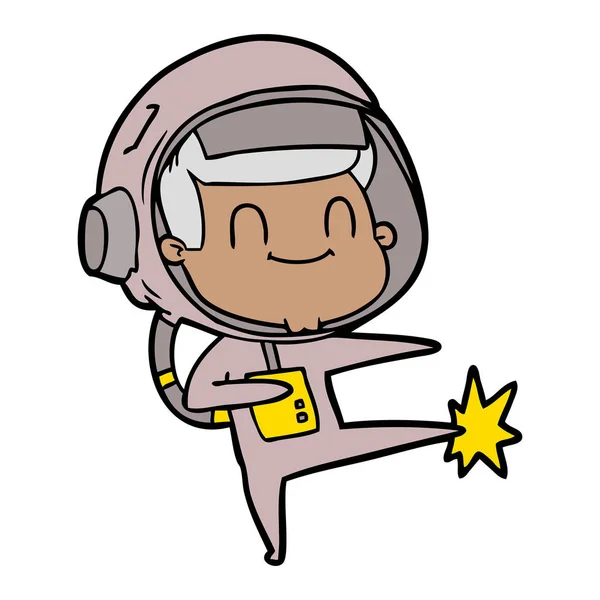 Illustration Vectorielle Astronaute Heureux Dessin Animé — Image vectorielle