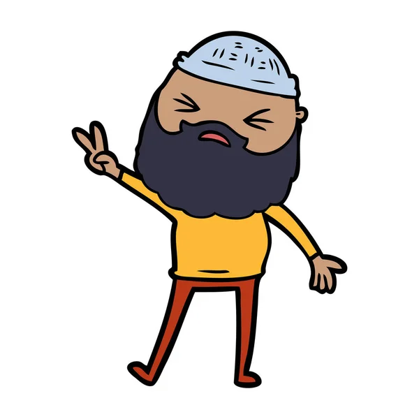 Hombre Dibujos Animados Con Barba — Vector de stock