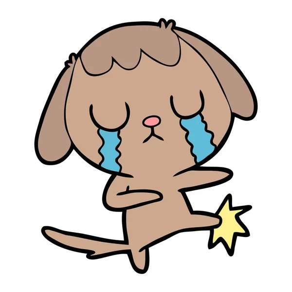 Chien Dessin Animé Mignon Pleurer — Image vectorielle