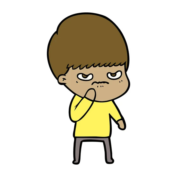 怒っている漫画少年のベクトル イラスト — ストックベクタ