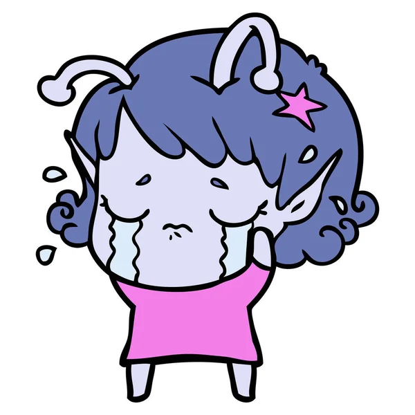 ağlayan uzaylı kız çizgi film