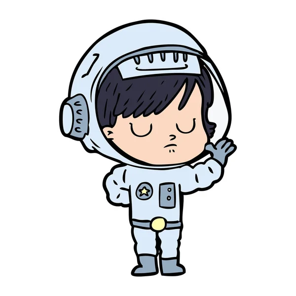 Ilustrație Vectorială Unei Femei Astronaut Desene Animate — Vector de stoc