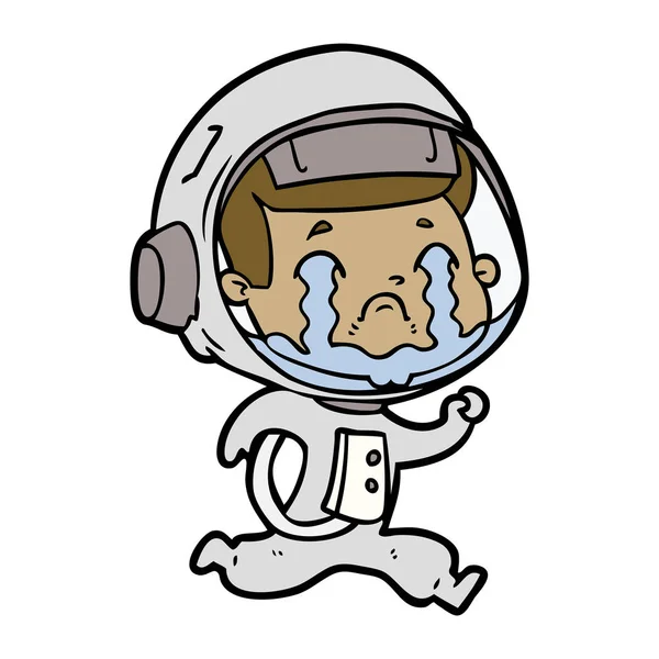 vektör çizim karikatür ağlayan astronot