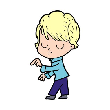 Çizgi filmdeki kadının vektör çizimi