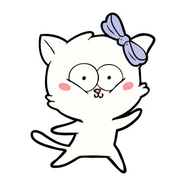 Çizgi film kedisinin vektör çizimi