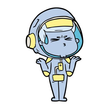 vektör çizim karikatür astronot vurguladı