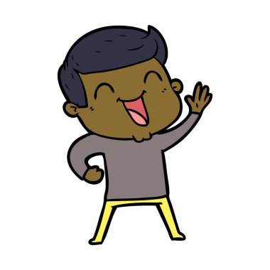  vektör çizim karikatür man gülüyor