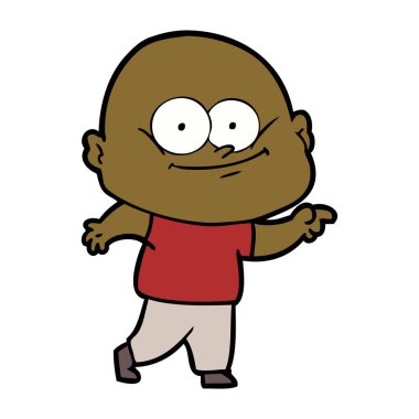 karikatür kel adam bakıyor