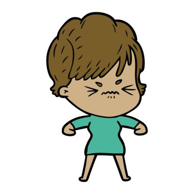 vektör çizim karikatür sinir bozucu kadın