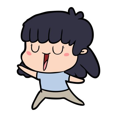 Çizgi filmdeki kadının vektör çizimi