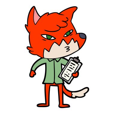 Akıllı karikatür fox vektör çizim