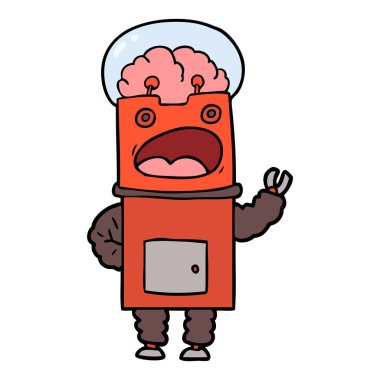 Çizgi film robotunun vektör çizimi