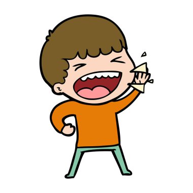  adam gülüyor karikatür vektör çizim