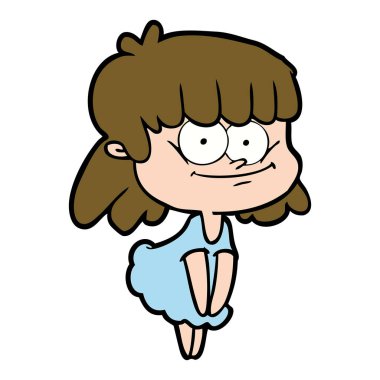 vektör çizim karikatür gülümseyen kadın