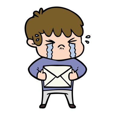 vektör çizim karikatür çocuk ağlıyor