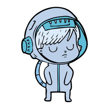 vektör çizim karikatür astronot kadın