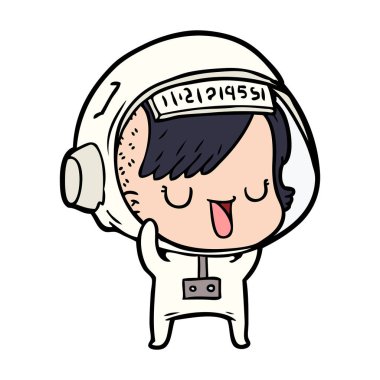 vektör çizim karikatür astronot kadın