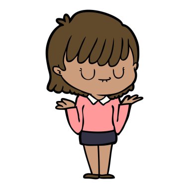 Çizgi filmdeki kadının vektör çizimi 