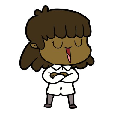 Çizgi filmdeki kadının vektör çizimi