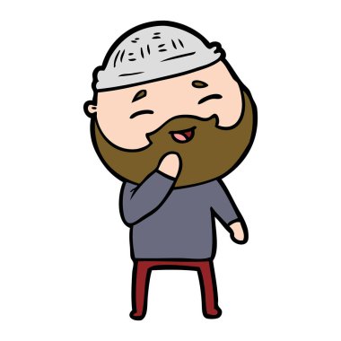 Çizgi film mutlu sakallı adam