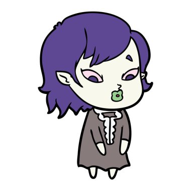 sevimli çizgi vampir kız