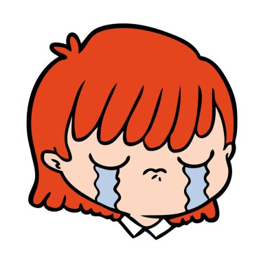 vektör çizim karikatür kadın yüzü