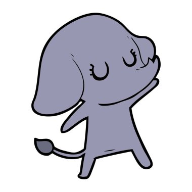 vektör çizim sevimli çizgi fil