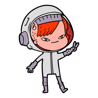 vektör çizim karikatür astronot kadın