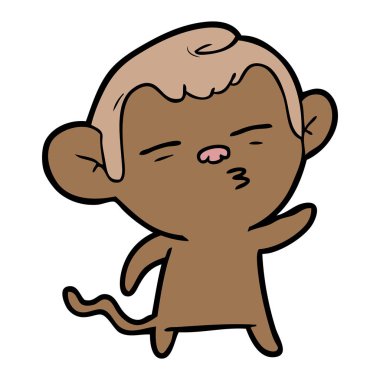  vektör çizim karikatür şüpheli maymun