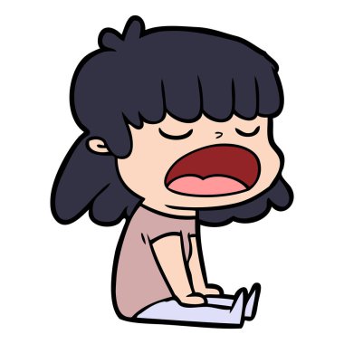  vektör çizim karikatür kadın söz