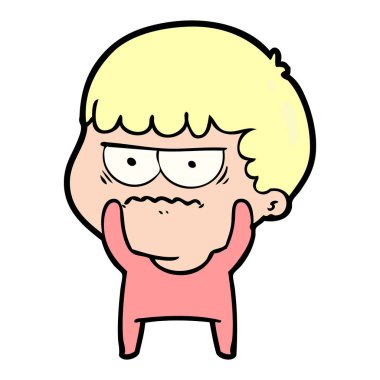 vektör çizim karikatür dostum rahatsız