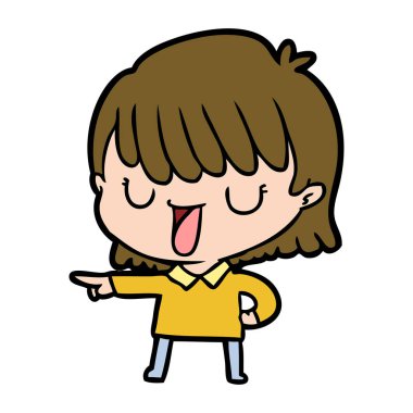 Çizgi filmdeki kadının vektör çizimi