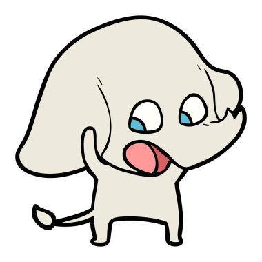 vektör çizim sevimli çizgi fil