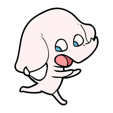 vektör çizim sevimli çizgi fil