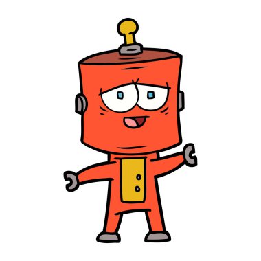 Çizgi film robotunun vektör çizimi