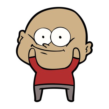 karikatür kel adam bakıyor